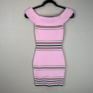Superdown Women's‎ Striped Harmony Knit Mini Dress Off-The-Shoulder Size XS